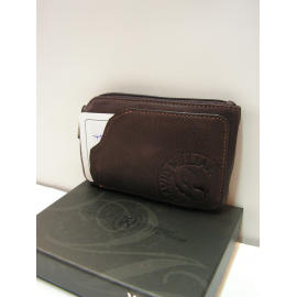 Porte monnaie en cuir marron"David William"