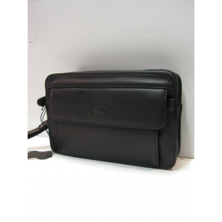 Pochette en cuir noir"Francinel"
