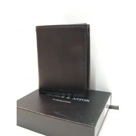 Petit portefeuille en cuir noir"Arthur&Aston"
