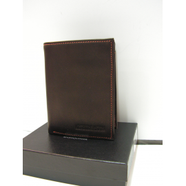 Petit portefeuille en cuir marron"Arthur&Aston"