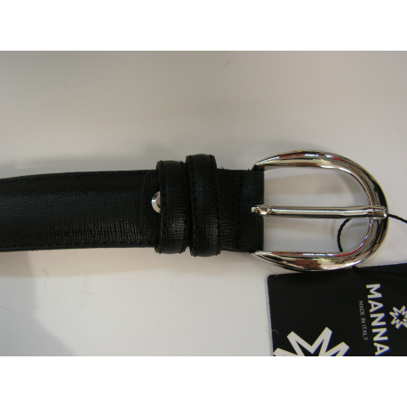 Ceinture en cuir noir "Manna"