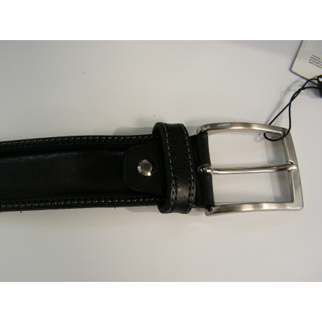 Ceinture en cuir noir et gris"Manna"