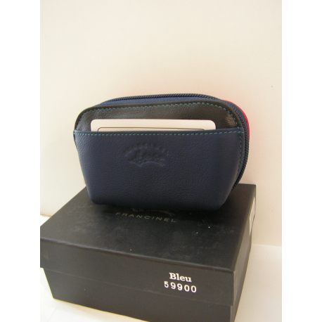 Porte monnaie en cuir noir"Francinel"