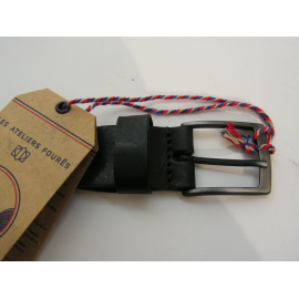Ceinture en cuir noir "J.L.Foures"