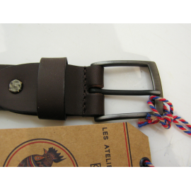 Ceinture en cuir noir "J.L.Foures"