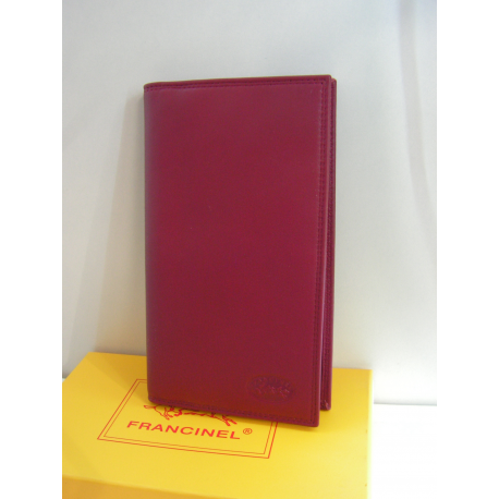Porte chequier en cuir rouge"francinel"