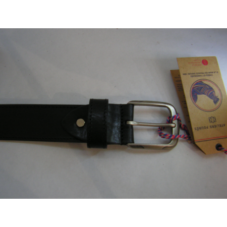 Ceinture en cuir noir "J.L.Foures"