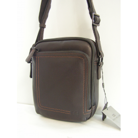 Sacoche en cuir noir "David William"