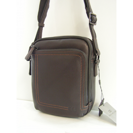 Sacoche en cuir noir "David William"