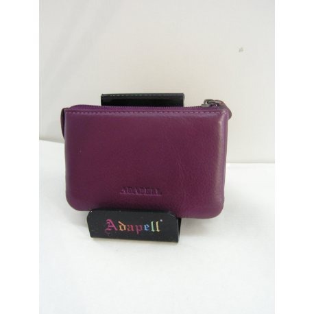 Porte monnaie en cuir turquoise"Adapell"