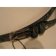 Ceinture en cuir façon python noir finition or "Manna"
