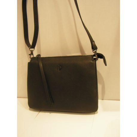 Petit sac en cuir noir de 20 cm "Adapell"