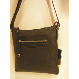 Sac plat en cuir noir " Francinel "
