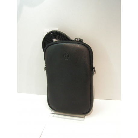 Petit sac en cuir noir de 20 cm "Adapell"