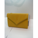 Portefeuille en cuir moutarde et taupe "Adapell"
