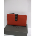 Grand portefeuille en cuir orange et marron "Adapell"