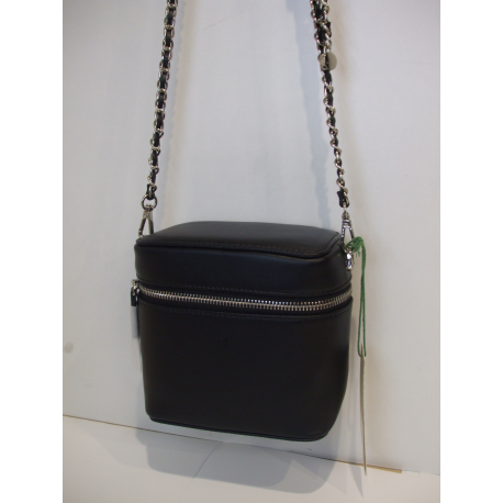 Petit sac en cuir noir "Mia & Joy "