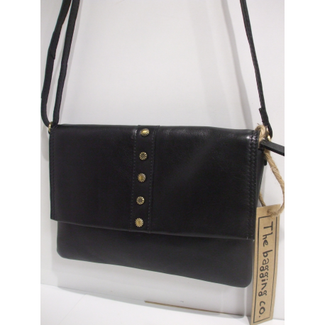 Petit sac en cuir  lisse noir "the bagging co "