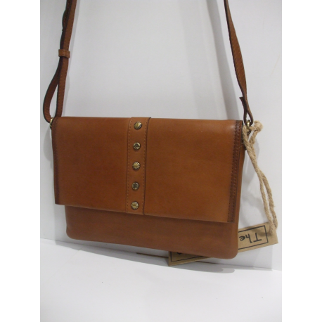 Petit sac en cuir  lisse camel "the bagging co "