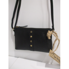 Petit sac en cuir  lisse noir "the bagging co "