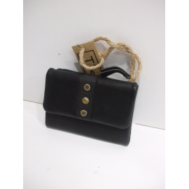 Porte monnaie en cuir noir "the bagging co"