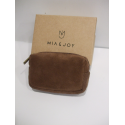 Gros porte monnaie en cuir marron"Mia et Joy"