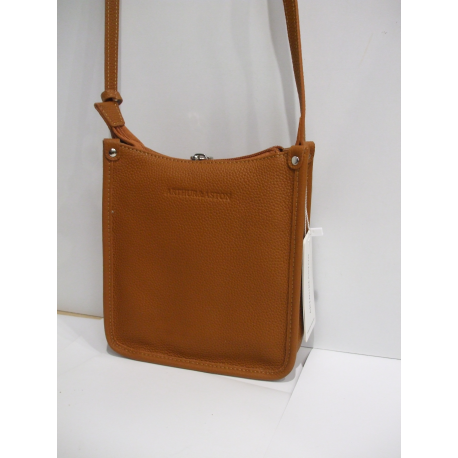 Petit sac en cuir taupe "Arthur et Aston"