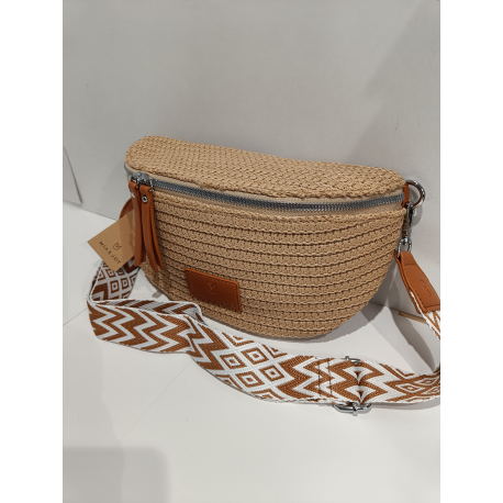 Sac en synthétique mordoré métallisé "Mia Joy"