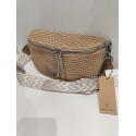 Sac banane en synthétique naturel finition argenté "Mia Joy"