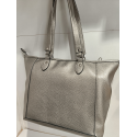 Sac en synthétique gris métallisé "Mocca"