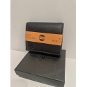 Porte monnaie en cuir noir "David William"