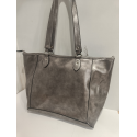 Sac en synthétique gris métallisé "Mocca"
