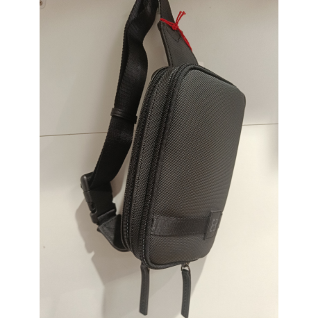 Sac banane en toile  grise "David William"