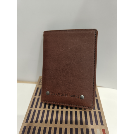  Petit portefeuille en cuir noir "Jean Louis Foures"