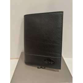 Petit portefeuille en cuir noir "Francinel"