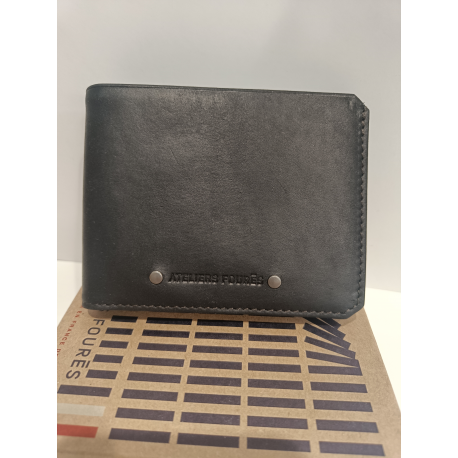  Portefeuille en cuir noir "Jean Louis Foures"