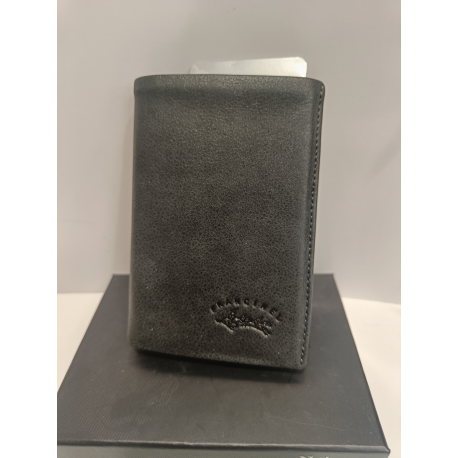 Petit portefeuille en cuir noir "Francinel"