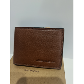 Petit portefeuille en cuir marron "Arthur&Aston"