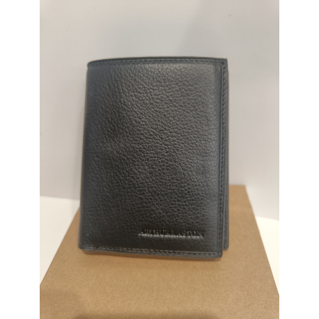 Petit portefeuille en cuir noir "Arthur&Aston"