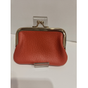 Porte monnaie en cuir à fermoir orange "Forest"
