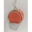 Porte monnaie rond en cuir orange "Marais"