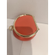 Porte monnaie rond en cuir camel "Marais"