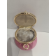 Porte monnaie rond en cuir rose clair "Marais"