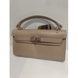 Petit sac en cuir taupe "Forest"