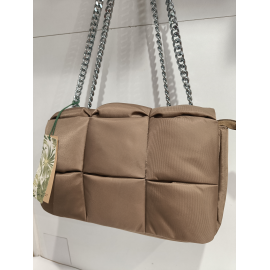 Sac en matelassée taupe élégant  (Mia et Joy)