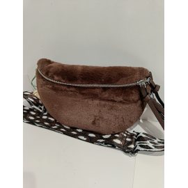 Sac banane noir en synthétique fourrure  "Mia Joy"