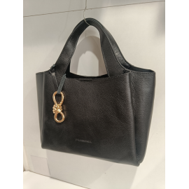 Sac porté épaule en cuir noir "Francinel "