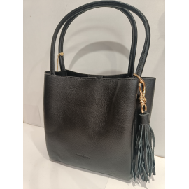 Sac porté épaule en cuir noir "Francinel "