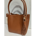 Sac porté épaule en cuir camel "Francinel "