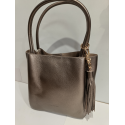 Sac porté épaule en cuir gris métalisée "Francinel "
